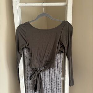 Women's Olive Long Sleeve Top